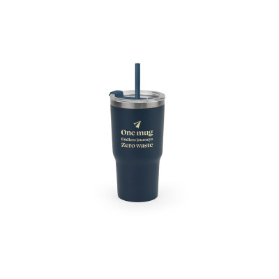 JOYNER M. Compact stainless steel travel cup (91 recycled) with vacuum insulated double wall and matt finish 600 mL